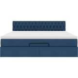 vidaXL Otomanski posteljni okvir z vzmetnico moder 160x200 cm blago | Shoptok.si