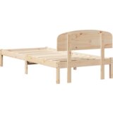 vidaXL posteljni okvir z naslonom 75x190 cm iz trdnega bora | Shoptok.si