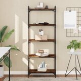  The Living Store Knjižna omara 5-nadstropna dimljen hrast 60x30x154 cm inž. les - Knjižna Omara, (21503038) | Shoptok.si