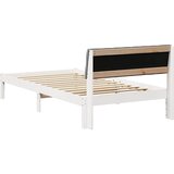  Okvir kreveta s uzglavljem Bijela i svijetlosiva 100 x 200 cm | shoptok.hr