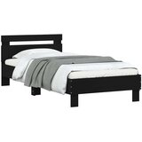  Okvir za krevet s uzglavljem i LED svjetlima crni 75x190 cm | shoptok.hr