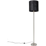 QAZQA Sodobna talna svetilka iz jeklene črne tkanine, odtenek 40 cm - Simplo | Shoptok.si