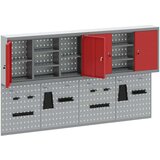  Set Alatnog Ormarića i Ploče s Kuka 4 Dijela Montirano na Zidu Crveni Metal | shoptok.hr