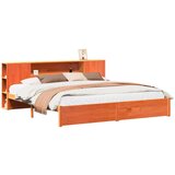  Polica za knjige Krevetski okvir Vosak smeđa 200 x 200 cm | shoptok.hr