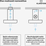 Klarstein Valeria otočna napa | Režim ekstrakcije i recirkulacije | Elegantni dizajn od nehrđajućeg čelika | 600 m³/h | 60 cm | shoptok.hr