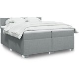  Krevet s oprugama i madracem svjetlosivi 200 x 200cm od tkanine | shoptok.hr