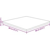  Četvrtasta stolna ploča 80 x 80 x 2,5 cm netretirana hrastovina | shoptok.hr