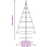  Božićno drvo u obliku čunja s stalakom Crna 150 cm Čelik | shoptok.hr