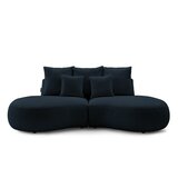 Bobochic Paris Temno moder kavč iz tkanine bouclé 260 cm Saint-Germain - Bobochic Paris Cene