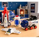  Svemirska raketa za igru sa svemirskim vozilom i astronautom - plavo/bijelo/narančasti | Shoptok.si