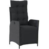  7-dijelni vrtni blagovaonski set s jastucima crni od poliratana Crna Dužina stola 160 cm | shoptok.hr
