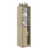  Visoka komoda sa staklenim vratima boja hrasta 35 x 37 x 142 cm | Eponuda.com