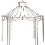  Vrtni paviljon antikni smeđi 400 x 258 x 378 cm željezni | shoptok.hr