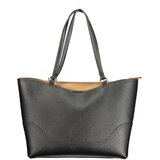  ženska shopping torba za rame 35x27x14 cm crna sa smeđim detaljima | shoptok.hr