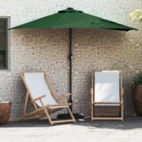 vidaXL vrtni dežnik Half z aluminijastim drogom Zelen 294 cm | Shoptok.si