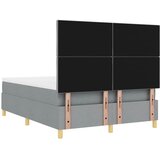  LED Box Spring Krevet Svijetlo siva 160 x 200 cm tkanina | shoptok.hr