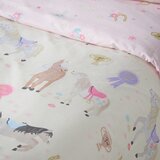 Catherine Lansfield Ružičasta/krem 3-dijelna dječja posteljina za bračni krevet 200x200 cm Happy Horses – | shoptok.hr