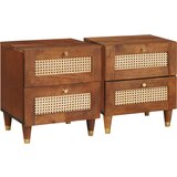 vidaXL Posteljne mize s predalom 2 pcs 40 x 33.5 x 46 cm | Shoptok.si