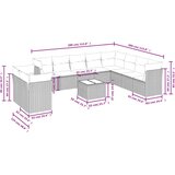 vidaXL 11-dijelni set vrtnih sofa od poliratana s jastucima bež | shoptok.hr