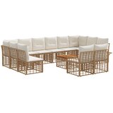  Set vanjskih sofa 13 kom. Prirodna i krema bijela Poliester | shoptok.hr