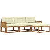 vidaXL Zunanja garnitura za sedenje z blazino 4 pcs Naravna in smetana, (5000281583) | Shoptok.si