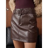 Sinsay Mini suknja od imitacije kože s remenom | shoptok.hr