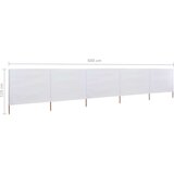  Vjetrobran s 5 panela od tkanine 600 x 80 cm pješčano bijeli | shoptok.hr