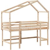 vidaXL Posteljni okvir z lestvijo in streho 90x200 cm borovina | Shoptok.si