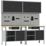  Set radne klupe od 8 u crnom čeliku | shoptok.hr