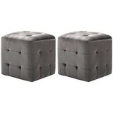 vidaXL tabure 2 kosa siv 30x30x30 cm žametno blago | Shoptok.si