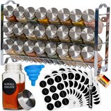 Deco Haus Stojalo za začimbe s kozarčki za začimbe – 3-nivojsko kovinsko stojalo – kuhinjski organizator, stojalo za začimbe s 24 kozarčki za začimbe,, (21299514) | Shoptok.si