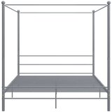  Posteljni okvir z ogrodjem za baldahin siv kovinski 200x200 cm | Shoptok.si