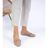 Gemre Beige women's matte eco-leather ballet flats Baronna | Shoptok.si
