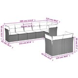  8-dijelni set vrtnih sofa od poliratana s jastucima sivi | shoptok.hr