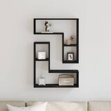  Polica na zidu s policom Zidne 2 pcs Crni hrast 50 x 15 x 85 cm | shoptok.hr