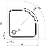 Ravak XA247701010 Chrome 90 x 90 cm polkrožna tuš kad iz litega marmorja | Shoptok.si