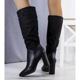 Gemre Insulated black heeled boots Delfor | shoptok.hr