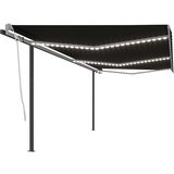 vidaXL Avtomatska tenda LED + senzor 6x3 m antracitna Cene