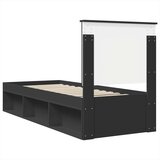  Konstrukcija postelje z vzglavjem Črna in srebrna 100 x 200 cm, (5000104195) | Shoptok.si
