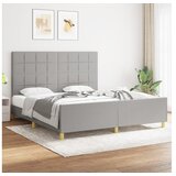  Posteljni okvir z vzglavjem svetlo siv 180x200 cm blago | Shoptok.si