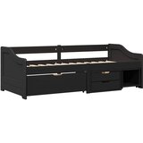  Dnevni krevet s 3 ladice bez madraca "IRUN" crni 90x200 cm | shoptok.hr