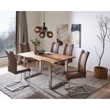 XORA nihajni stol, tekstil, kovina barve kroma, rjavosiva | Shoptok.si