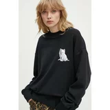 Msgm Bombažen pulover ženski, črna barva, 3741MDM140.247799