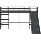  Krevet na kat za djecu s toboganom Crna i antracit 100 x 190 cm | shoptok.hr