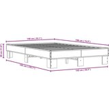 vidaXL Okvir kreveta boja hrasta 140x190 cm konstruirano drvo i metal | shoptok.hr