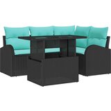  Sjedeća garnitura za vrt 5 kom. 4-Broj sjedala Crna Poli ratan 177,5 x 122,5 x 85 cm | Shoptok.si
