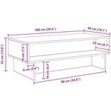  Stolić za kavu Dimljeni hrast 100 x 46 x 35 cm Konstruirano drvo | shoptok.hr