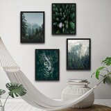 Wallity dekorativna slika u okviru (4 komada) green life set Cene