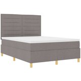  LED Box Spring Krevet Sivo-smeđa 140 x 190 cm tkanina | shoptok.hr