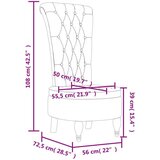  Stolica s visokim naslonom tamnosiva baršunasta s gumbima | shoptok.hr